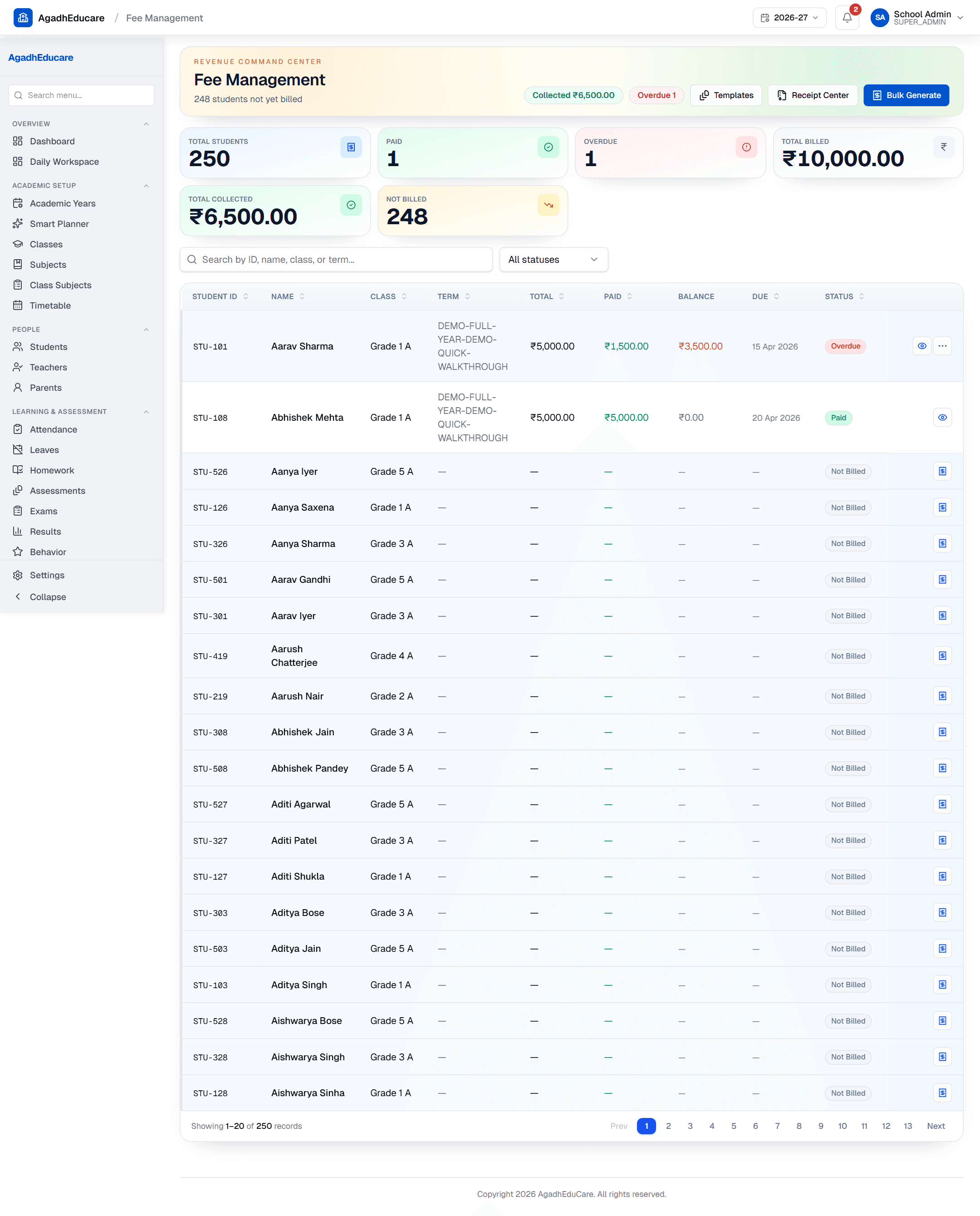Fee Management